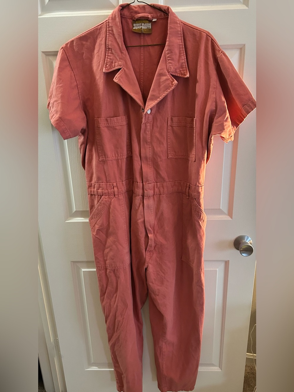Salmon Big Bud Press Short Sleeve Jumpsuit